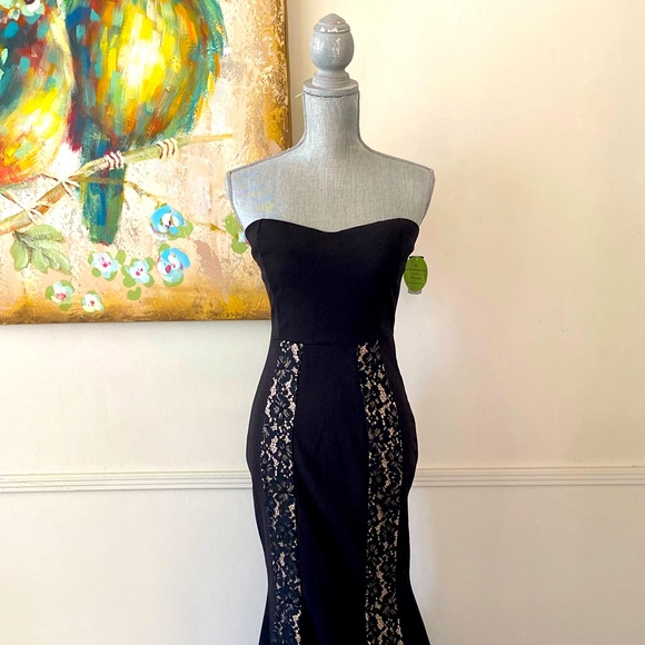 WINDSOR 🖤BLACK🖤 STRAPLESS MERMAID PROM FORMAL DRESS SIZE MEDIUM 🌟NWT🌟 - Picture 15 of 16
